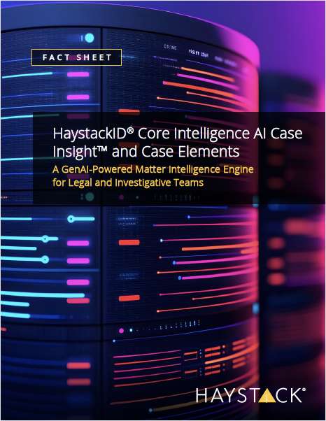 HaystackID® Core Intelligence AI Case Insight and Case Elements