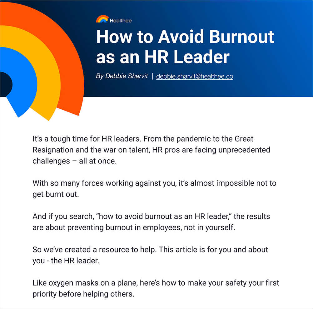 How to Avoid Burnout as an HR Leader