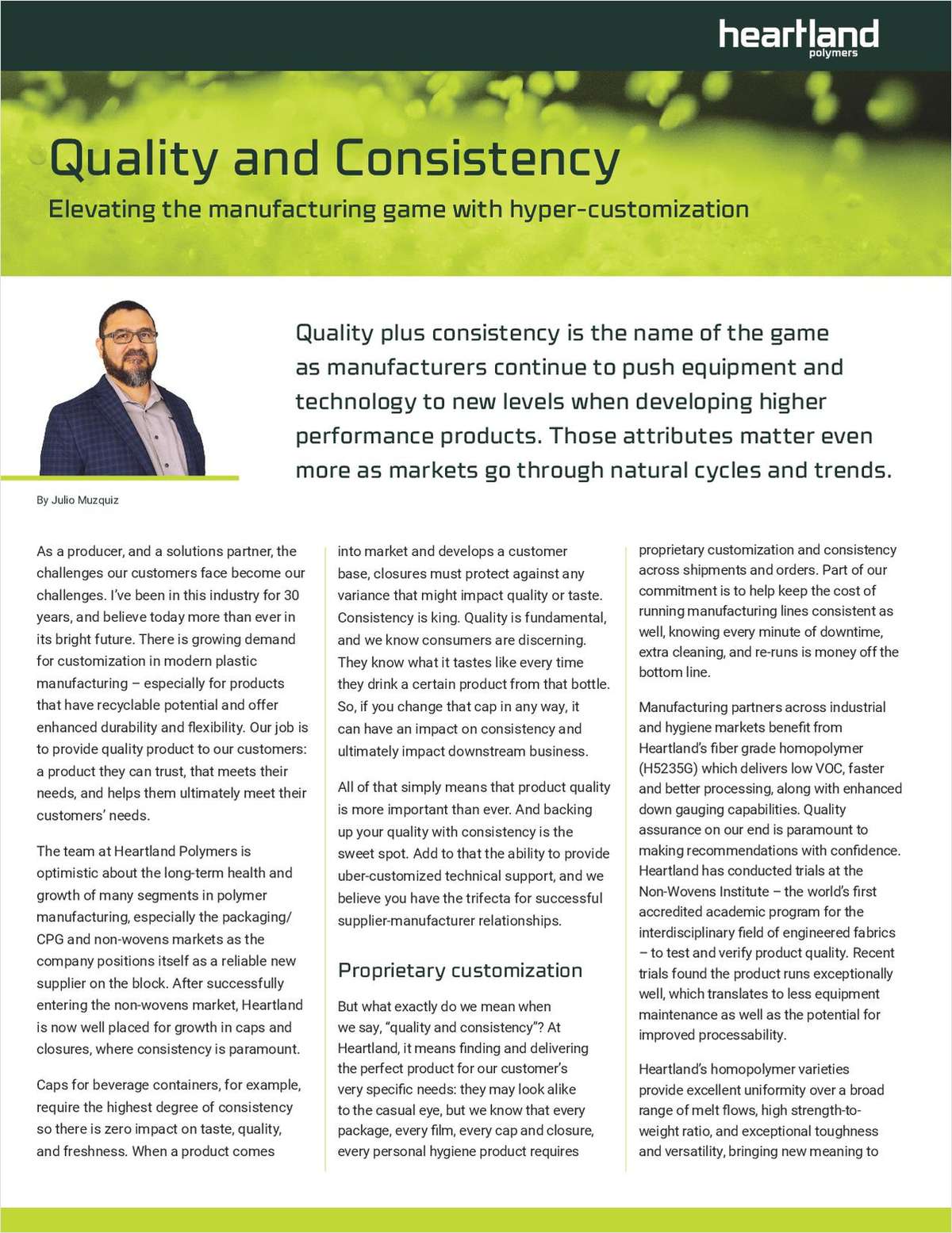 Delivering Quality and Consistency