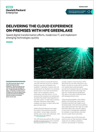 DELIVERING THE CLOUD EXPERIENCE ON‑PREMISES WITH HPE GREENLAKE