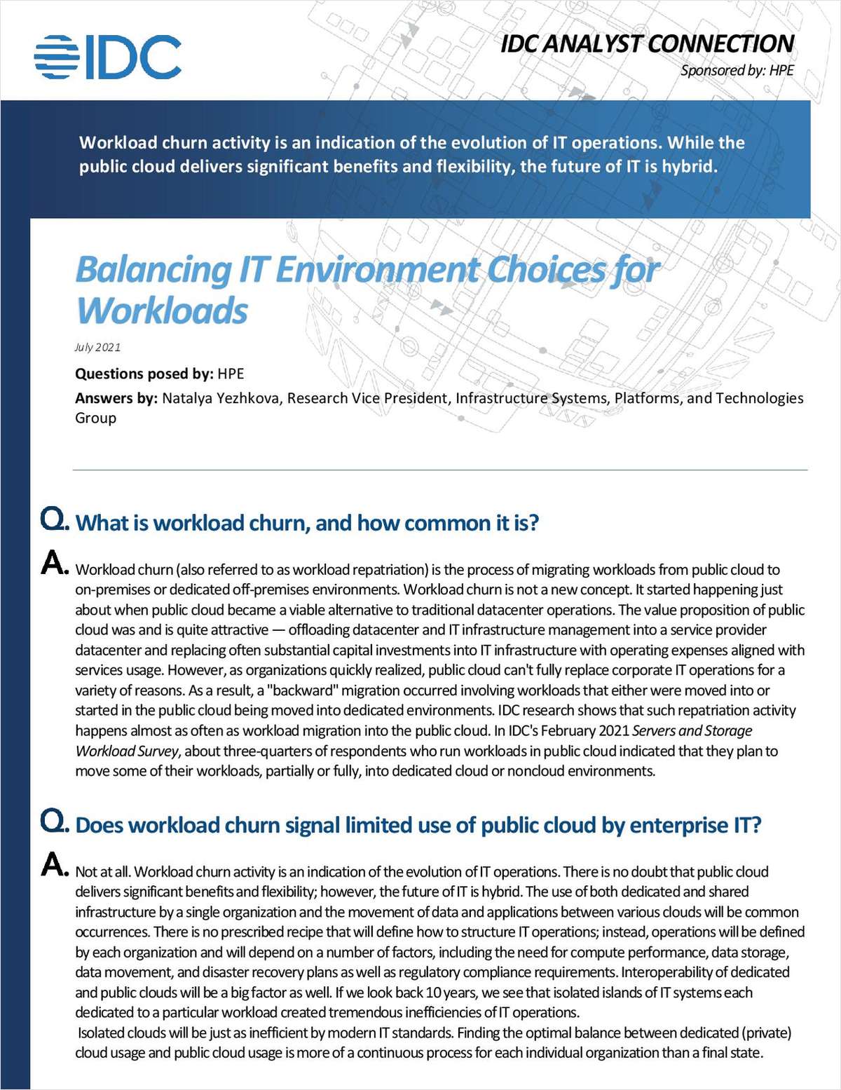Balancing IT Environment Choices for Workloads