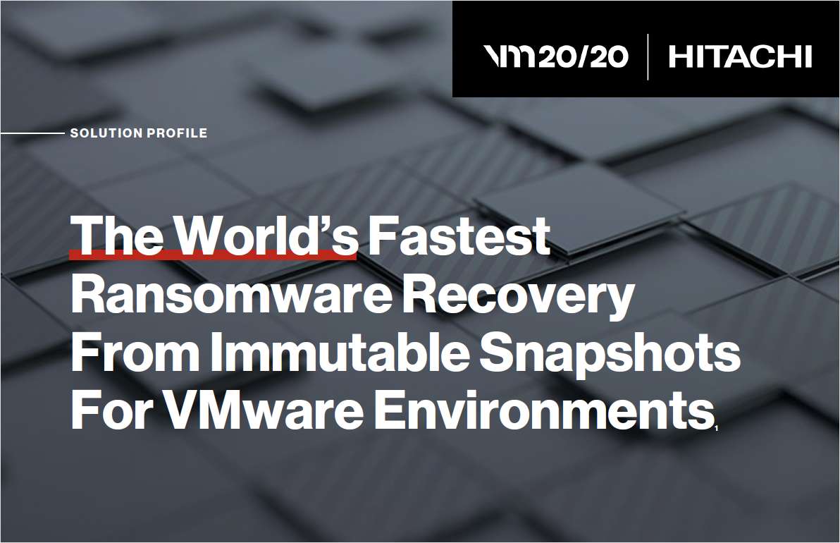 The World's Fastest Ransomware Recovery From Immutable Snapshots For VMware Environments!