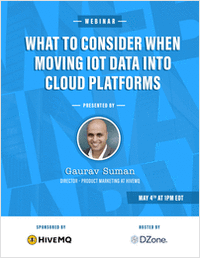 What to consider when moving IoT data into Cloud Platforms
