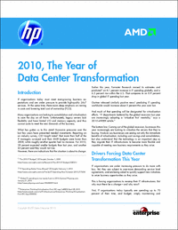 2010, The Year of Data Center Transformation