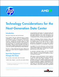 Technology Considerations for the Next-Generation Data Center
