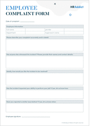 Employee Complaint Form