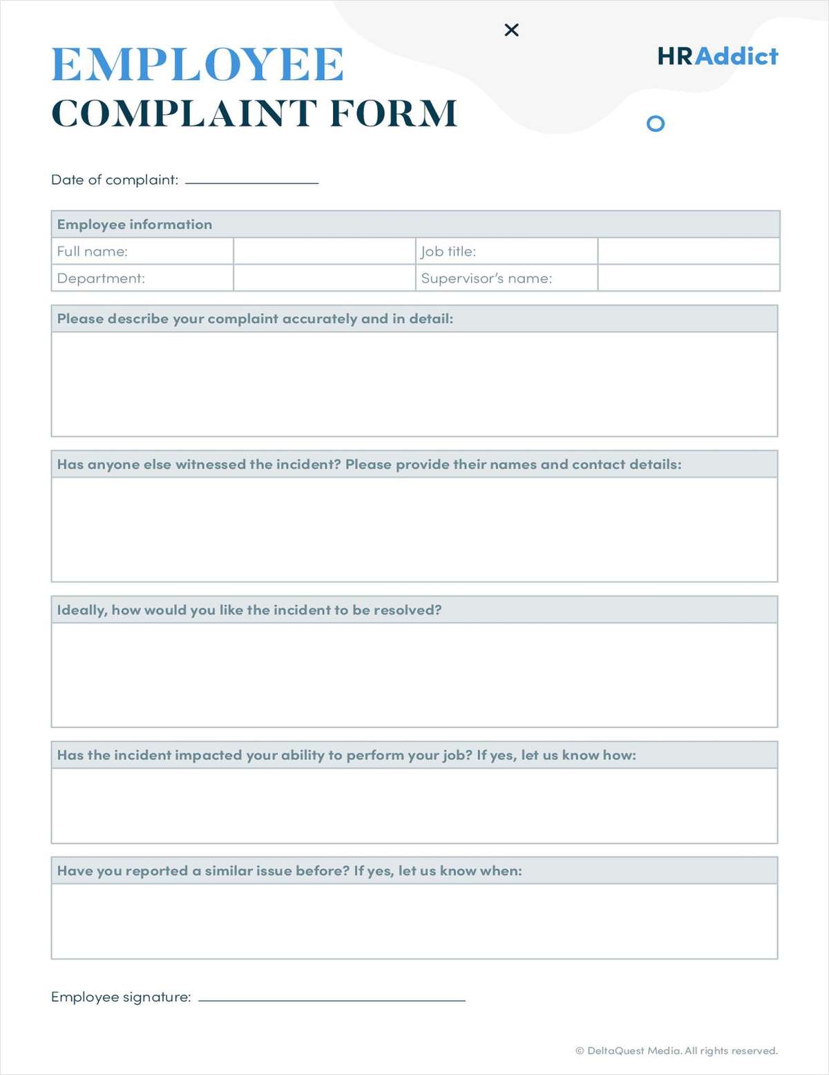 Employee Complaint Form