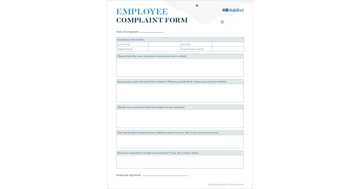 Employee Complaint Form
