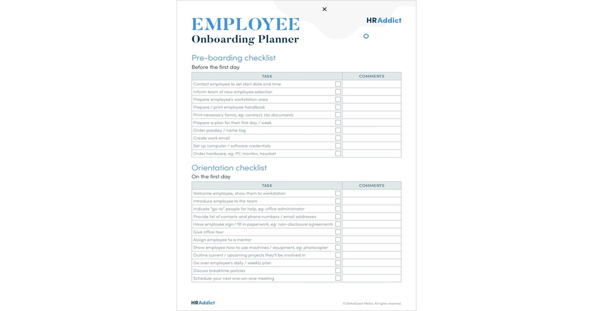 Employee Onboarding Planner