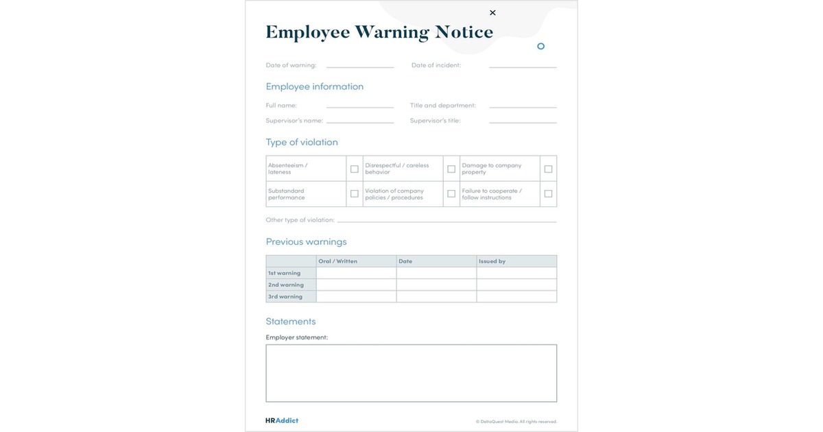 Employee Warning Notice