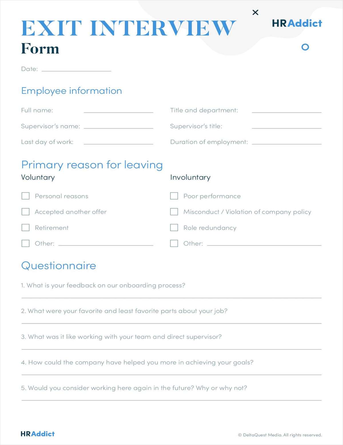 Exit Interview Form