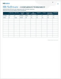HR Software Comparison Worksheet