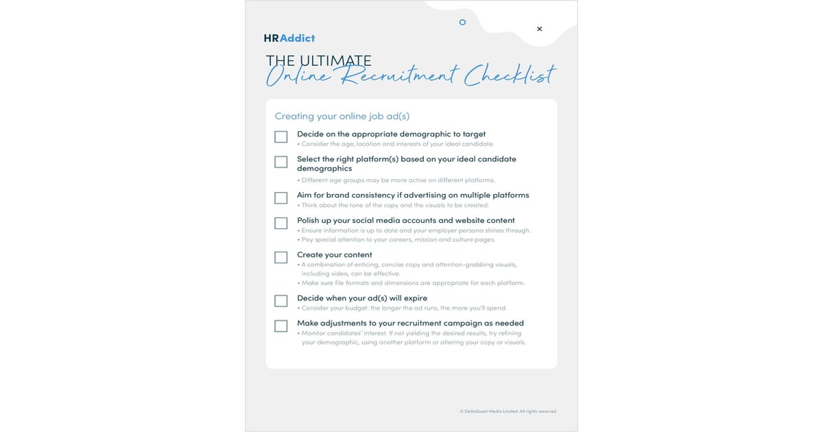 The Ultimate Online Recruitment Checklist