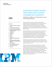 Learning Content Versus Document and Content Management Systems