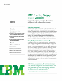 IBM Sterling Supply Chain Visibility - Optimize Your Supply Chain Network Through Real-Time, End-to-End Visibility