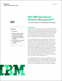 Why IBM Operational Decision Management?