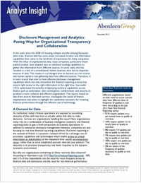 Aberdeen Group - Disclosure Management and Analytics: Paving Way for Organizational Transparency and Collaboration