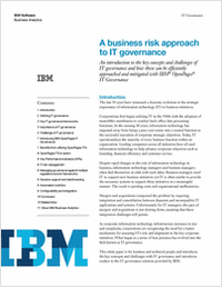 A Business Risk Approach to IT Governance