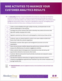 Nine Activities to Maximize Your Customer Analytics Results