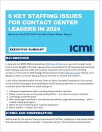 6 Key Staffing Issues for Contact Center Leaders In  2024