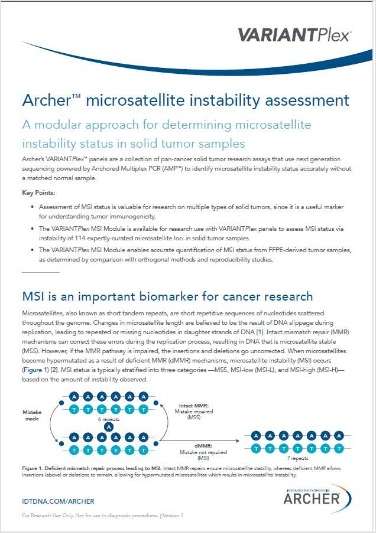 A Modular Approach for Determining Microsatellite Instability Status in Solid Tumor Samples