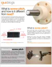 What is screw pitch, and how is it different from screw lead?