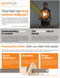 The lead screw speed equation: optimizing travel rate by focusing on lead, not just RPM