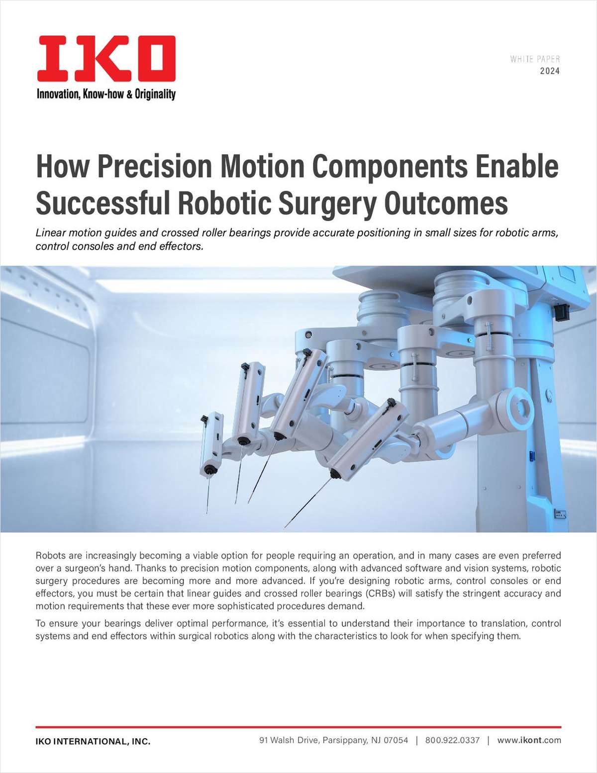 How Precision Motion Components Enable Successful Robotic Surgery Outcomes