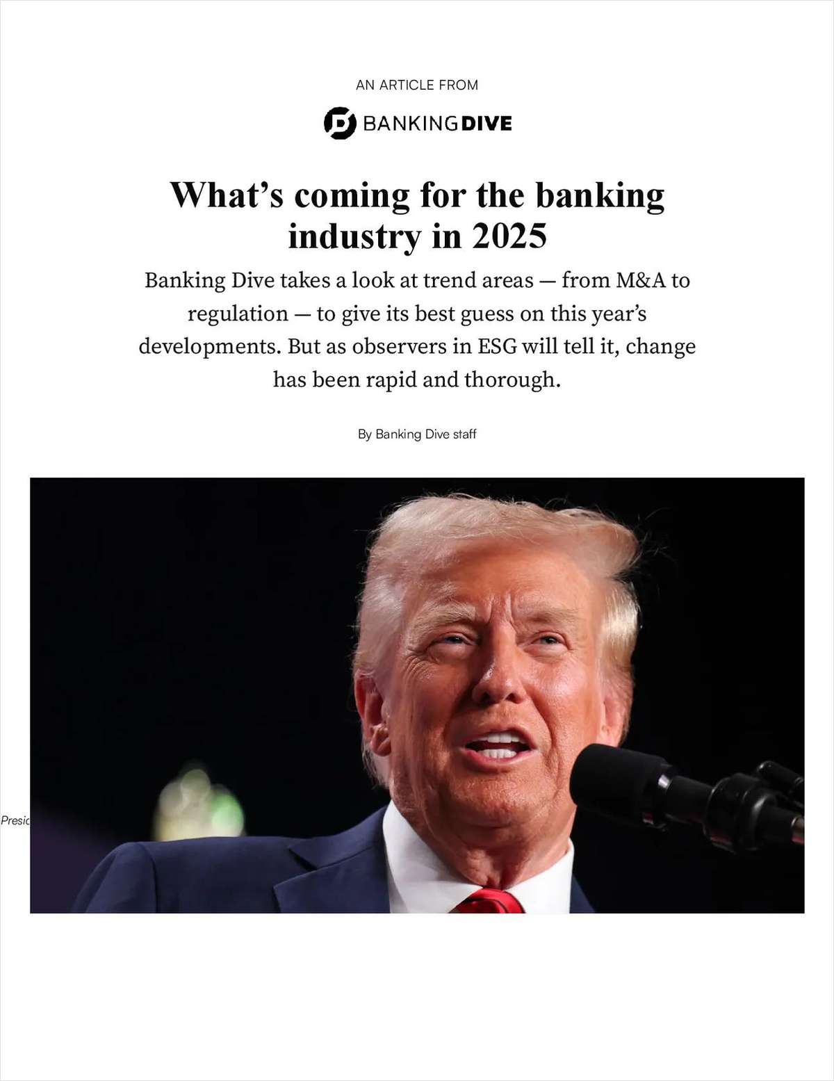 What's coming for the banking industry in 2025