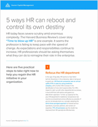 5 Ways HR Can Reboot and Control Its Own Destiny
