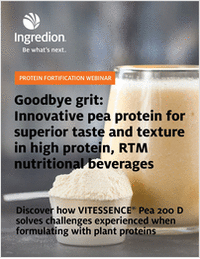 Goodbye grit: Innovative pea protein for superior taste and texture in high protein nutritional beverages