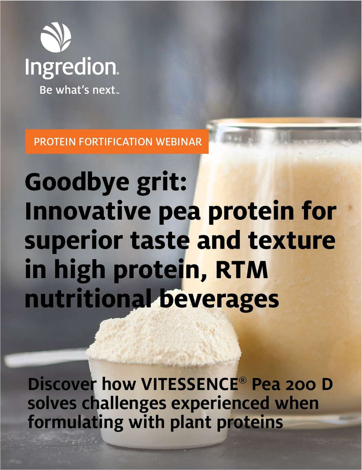 Goodbye grit: Innovative pea protein for superior taste and texture in high protein nutritional beverages