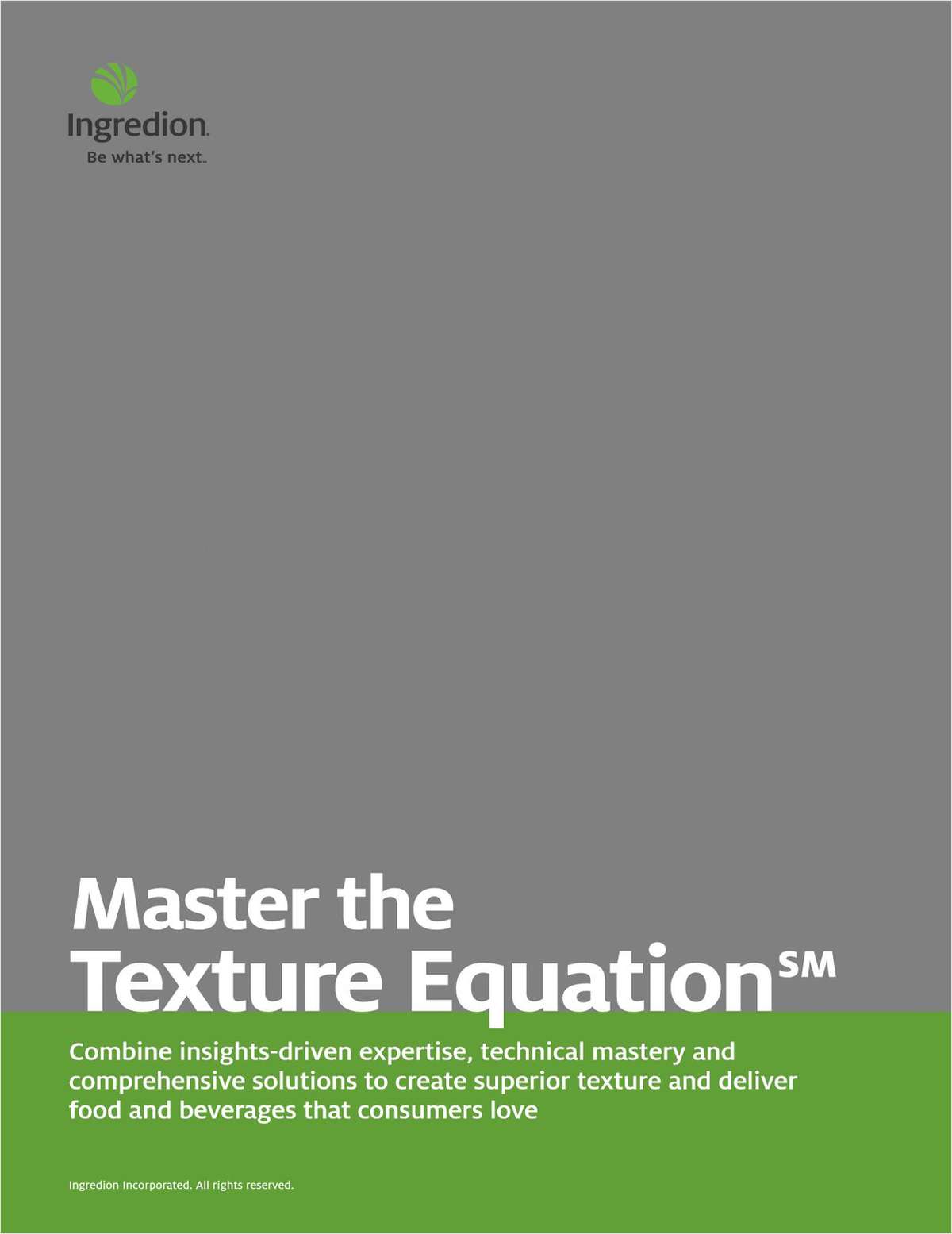 Unlock superior texture with Ingredion's Texture Equation