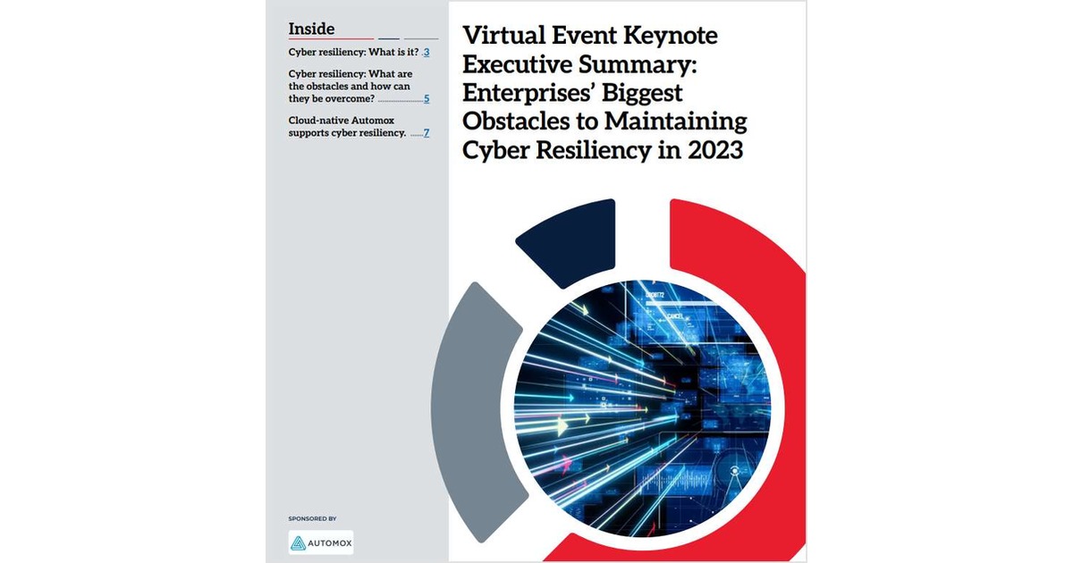 Enterprises' Biggest Obstacles to Maintaining Cyber Resiliency Free Executive Brief - Vimarsana News