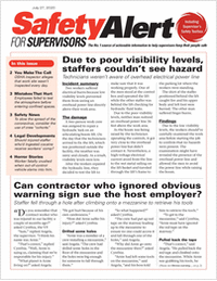 Safety Alert For Supervisors Newsletter