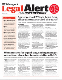 HR Manager's Legal Alert for Supervisors Newsletter: April 16 Edition
