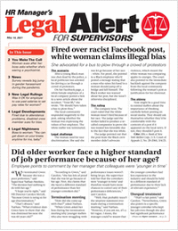 HR Manager's Legal Alert for Supervisors Newsletter: May 14 Edition
