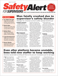 Safety Alert for Supervisors Newsletter: March 10 Issue