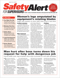Safety Alert for Supervisors Newsletter: March 24 Issue