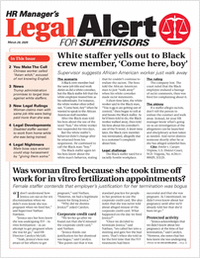 HR Manager's Legal Alert for Supervisors Newsletter: March 28 Edition