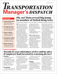 Transportation Manager's Dispatch Newsletter: June 14, 2021, Issue