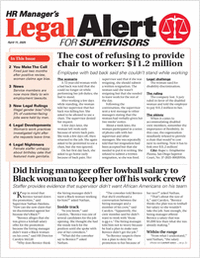 HR Manager's Legal Alert for Supervisors Newsletter: April 11 Edition