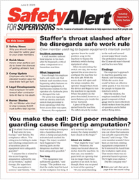 Safety Alert for Supervisors Newsletter: June 2 Issue