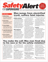 Safety Alert for Supervisors Newsletter: June 23 Issue