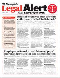HR Manager's Legal Alert for Supervisors Newsletter: June 27 Edition