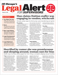 HR Manager's Legal Alert for Supervisors Newsletter: June 27 Edition