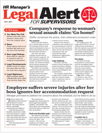 HR Manager's Legal Alert for Supervisors Newsletter: July 2 Edition