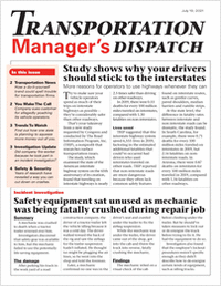 Transportation Manager's Dispatch Newsletter: July 19 Issue