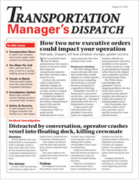Transportation Manager's Dispatch Newsletter: August 2 Issue