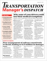 Transportation Manager's Dispatch Newsletter: August 30 Edition